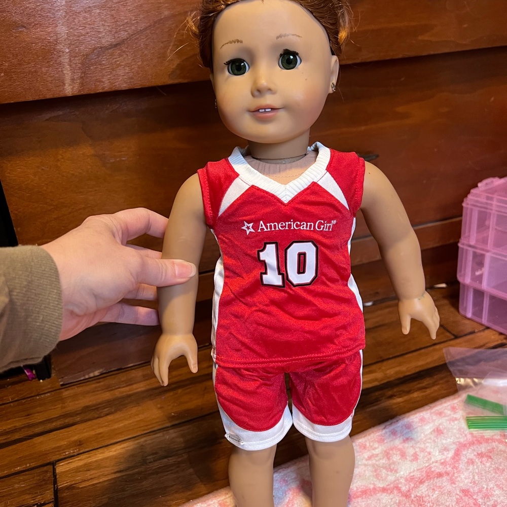 American Girl Red and White Doll Jersey